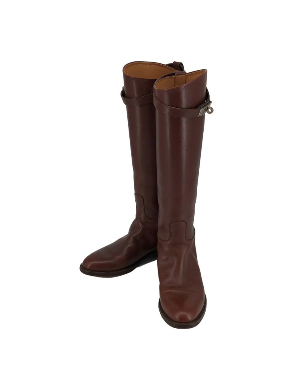 Hermes Kelly Leather Jumping Long Boots Brown
